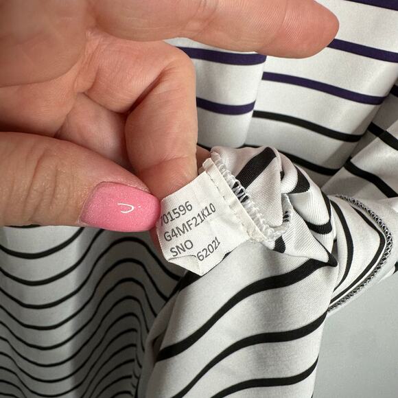 G/FORE Men's White Variegated Striped Polo Performance Golf Shirt Size XL - Picture 5 of 7